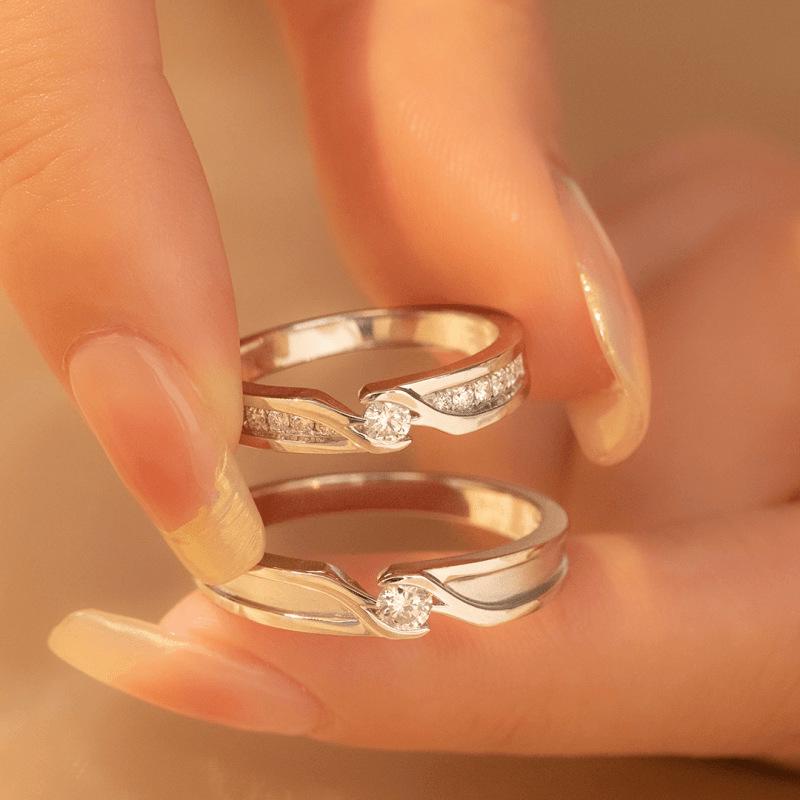 

S925 Sterling Silver Couple Rings: Light Luxury Open Design for Men and Women - Perfect Christmas Gift JZ058 Women s Ring