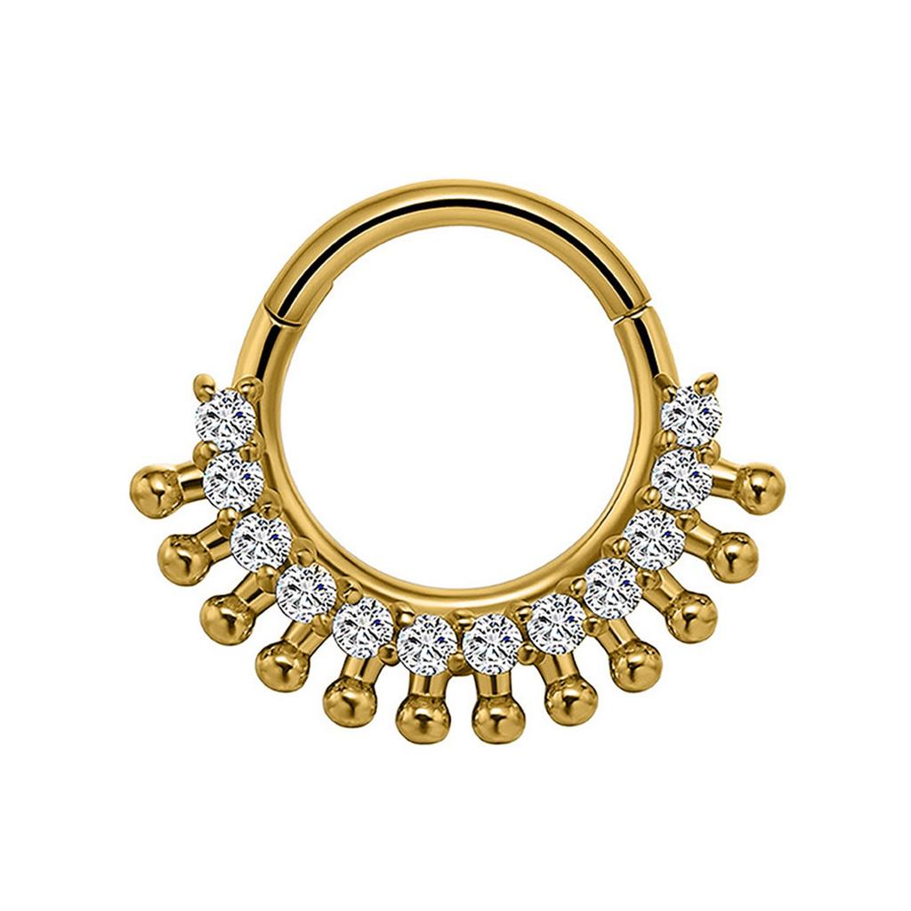 Crystal Nose Piercing Septum Ring Stainless Steel Accessory for Ear Helix Cartilage Fashionable Body Accessories