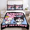 3pcs Kuromi and My Melody Sanrio Pattern Bedding Set, 1* Cover + 2*Pillowcases, Printed Bedding Set, Soft and Comfortable.W051