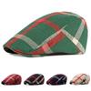 Stylish Unisex Beret Cap Vintage Plaid Pattern In 5 Colors