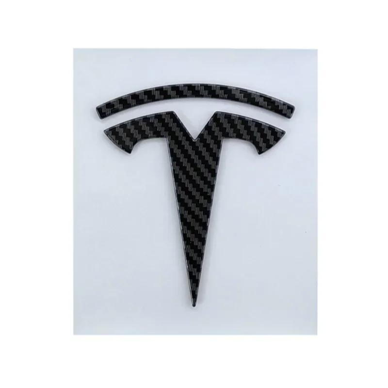 

Carbon Fibre Emblem for Tesla Model 3 ModelY Car Front Hood Trunk Rear Sticker Auto Badge Decal Exterior Accessories Plastic Front-Model 3