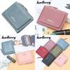 Pu Leather Short Zipper Wallet With Snap Closure For Daily Use