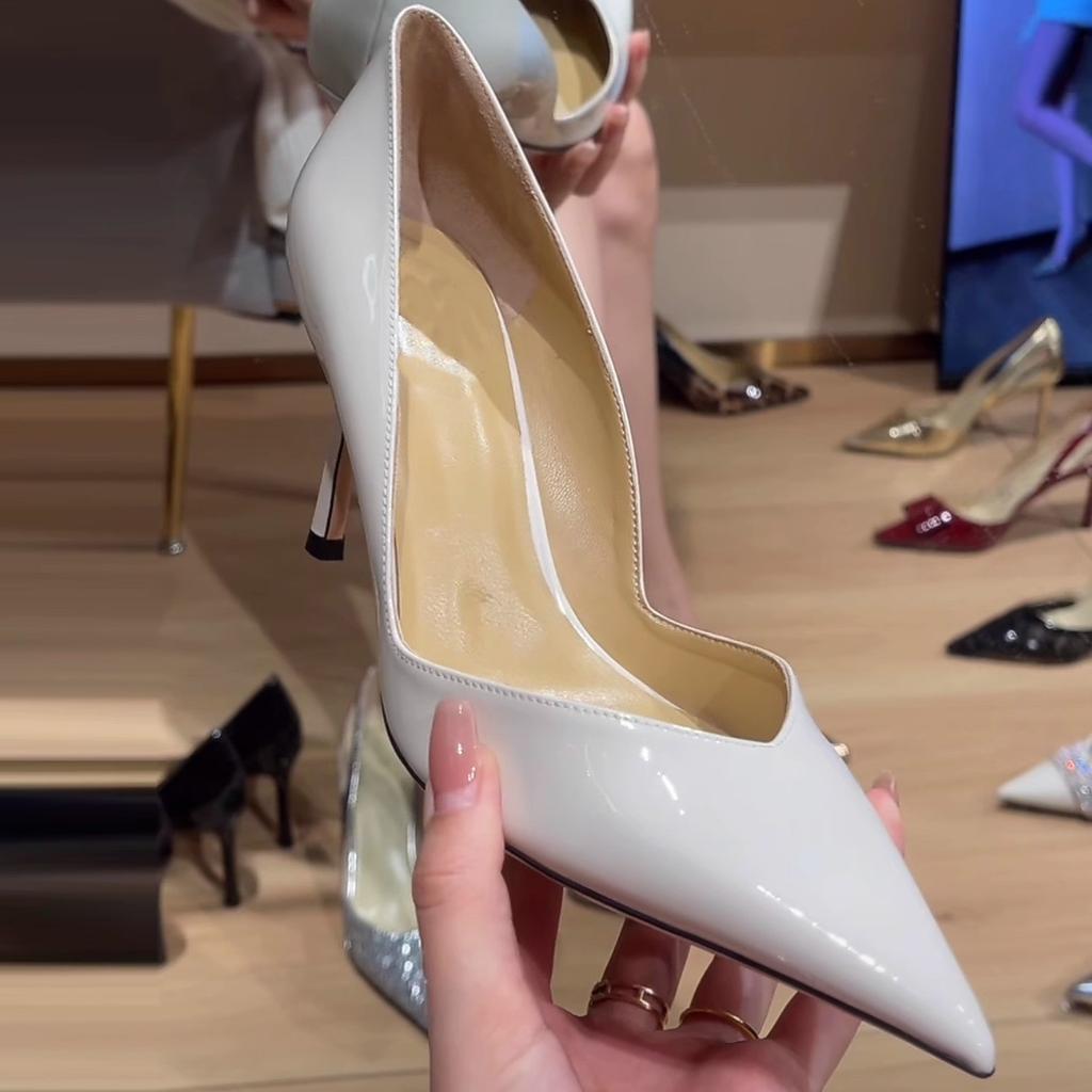 Fashion Women's Fall New Thin Heel Shoes Fashion Pointy Toe Shallow Mouth Slip-off Anti-slip Wear-resistant High Heels