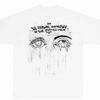 Grotesque Eyes American Retro Stain Print Abstract Kanye High Street Loose Men's and Women's Crew Neck Short Sleeve T-Shirt