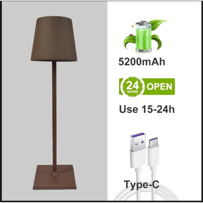 Lampada Da Tavolo Ricaricabile Usb Senza Fili Da 5200mAh Lampada Da Tavolo Con Interruttore Tattile Impermeabile Poldina Per Cam