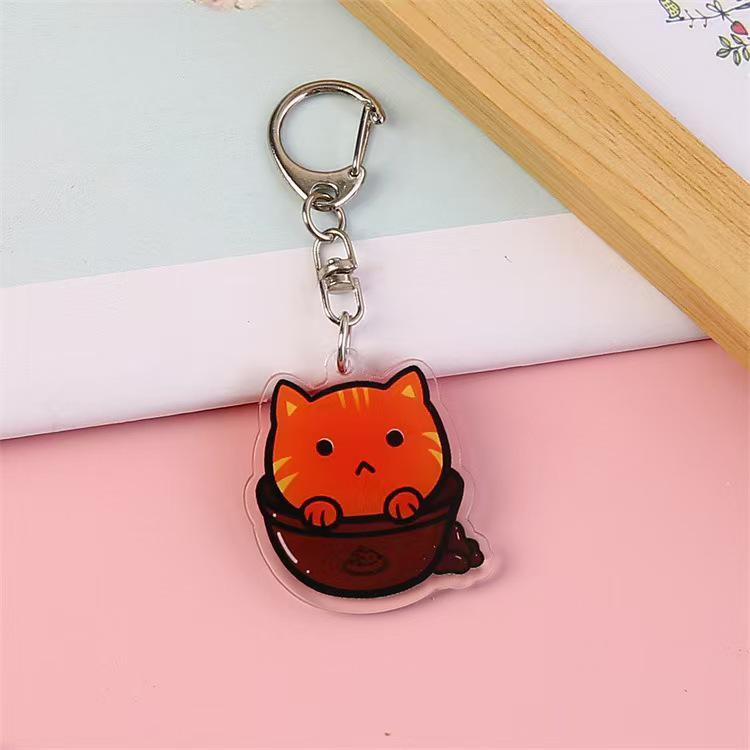 Cute Acrylic Bear Keychain Pendant for Girls - Charming Cartoon Bag Accessory & Gift