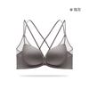 Women Front Closure Cross Back Wirefree Push Up Bra  Seamless Bralette