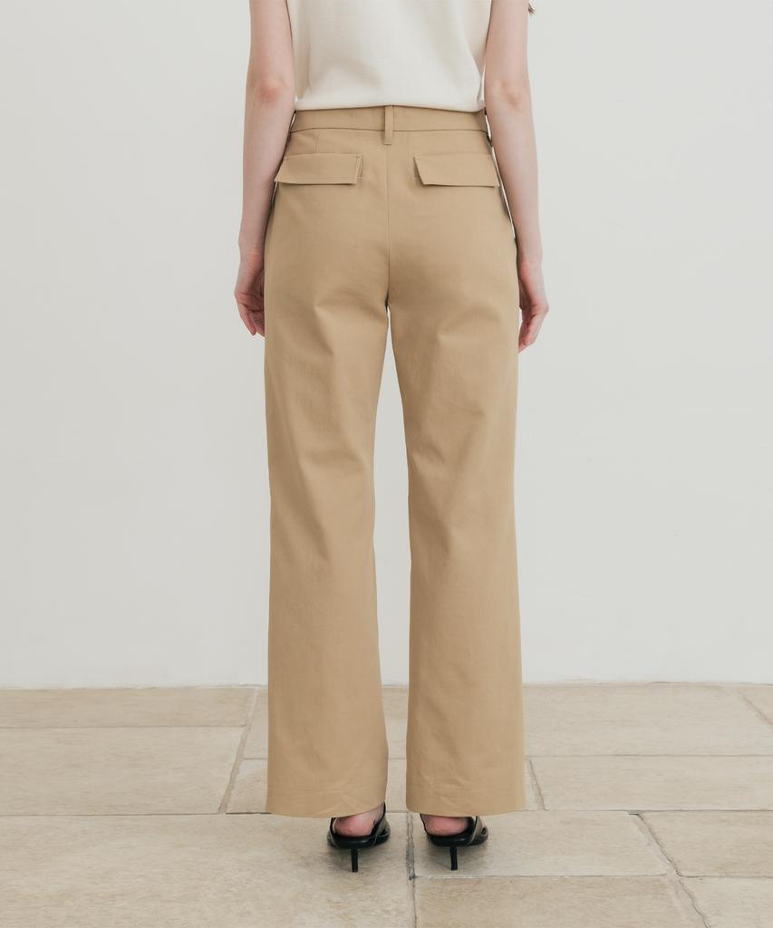SSIN AND LEE (W) Classy Pintuck Cotton Pants Beige