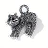 SKEDS Women Men Fashion Creative Exquisite Cute Cat Crystal Pin Lovely Kitten Rhinestone Delicate Kitten Enamel Brooch Badges