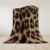 Savanna Leopard Print Flannel Blanket Warm Soft Halloween Christmas Couch Warm Cozy Decorative Decor Gift for All Season