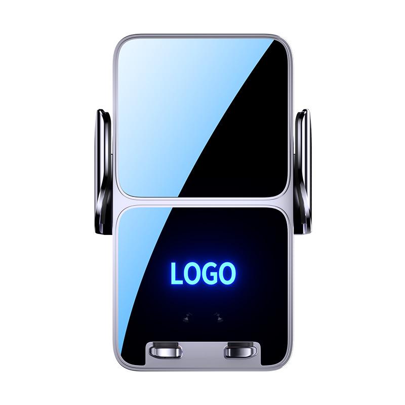 Wireless Car Charger Mount with Automatic Locking & Logo Display