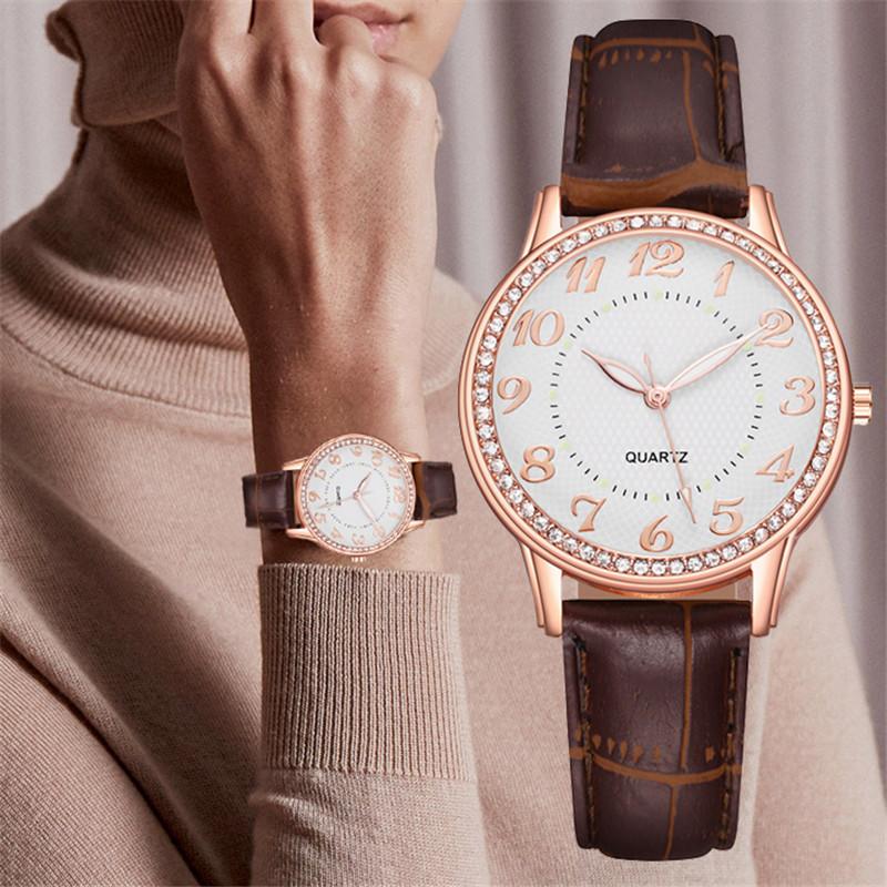 WomenWatches Diamond Luminous Watch Women's Belt Women's Watch Quartz Watch Diamond Jewelry Luminous Diamond