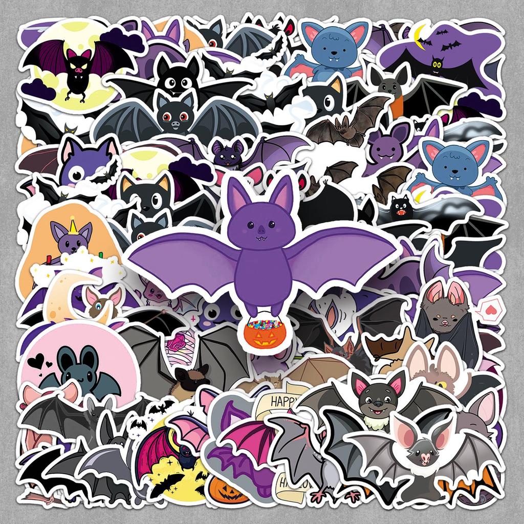 50pcs Cute Bat Stickers: Nocturnal Creatures Graffiti for Journals & Tablets