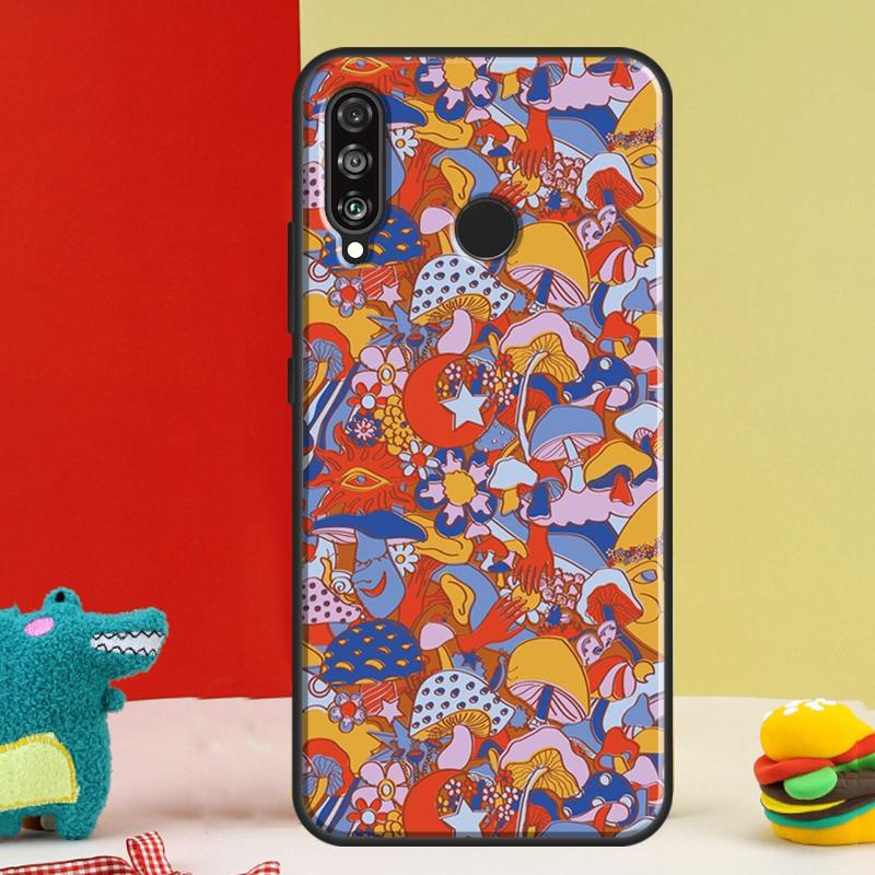 Psychedelic Mushrooms Florals For Huawei Nova 12i 12s 11i 5T 9 10 SE Y91 Y90 Y60 Y70 Y72 Y61 P60 Pro P20 P40 P30 Lite Case