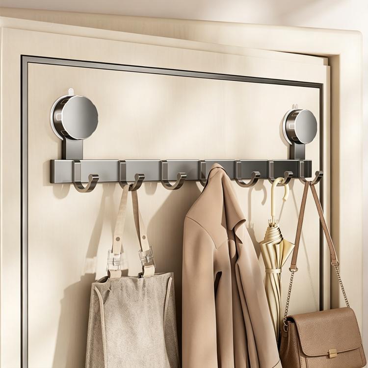 No-drill Door Back Vacuum Suction Cup Hooks Storage Rack