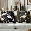 Heron Patterned Cushions With Floral And Leaf Designs Polyester pillowcase, sofa decorative cushion cov Headboard Pillow