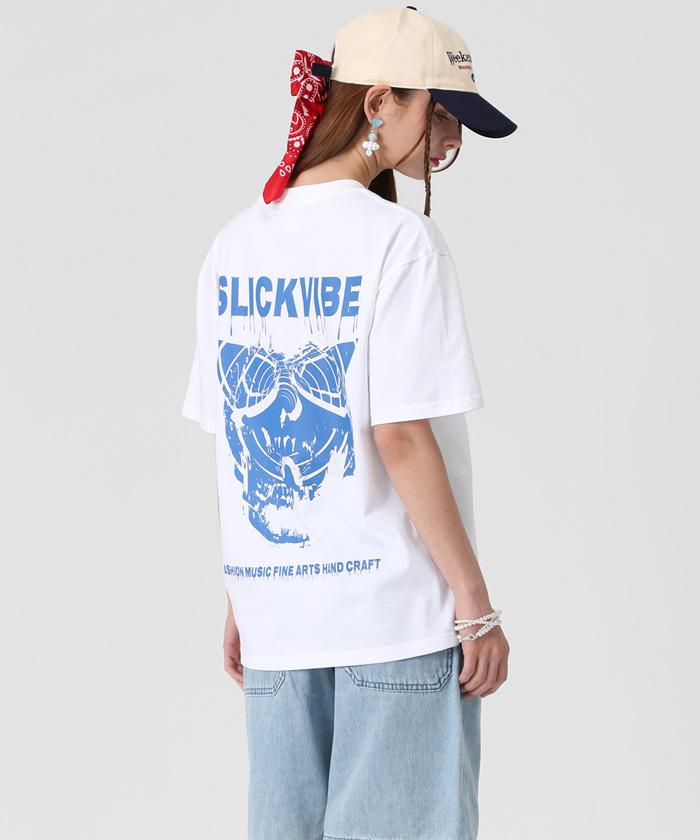 Seulligbaibeu Slv Skull Sunglasses Print Short Sleeve T-Shirt [White] White/Xl