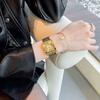 Luxury Rose Gold Stainless Steel Leopard Print Mesh Belt Quartz Wristwatches Watch for Women Gift for Girls