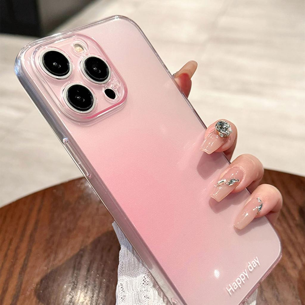 Luxuriöse transparente rosa Pulver-Silikon-Telefonhülle für iPhone 13 12 11 14 15 Pro Max XR X 16 Plus Farbverlauf klare weiche TPU-Abdeckung