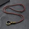 Fashionable Metal Letter Ring Leather Necklace For Women Adjustable Suede Cord Sturdy Alloy Jewelry Gift
