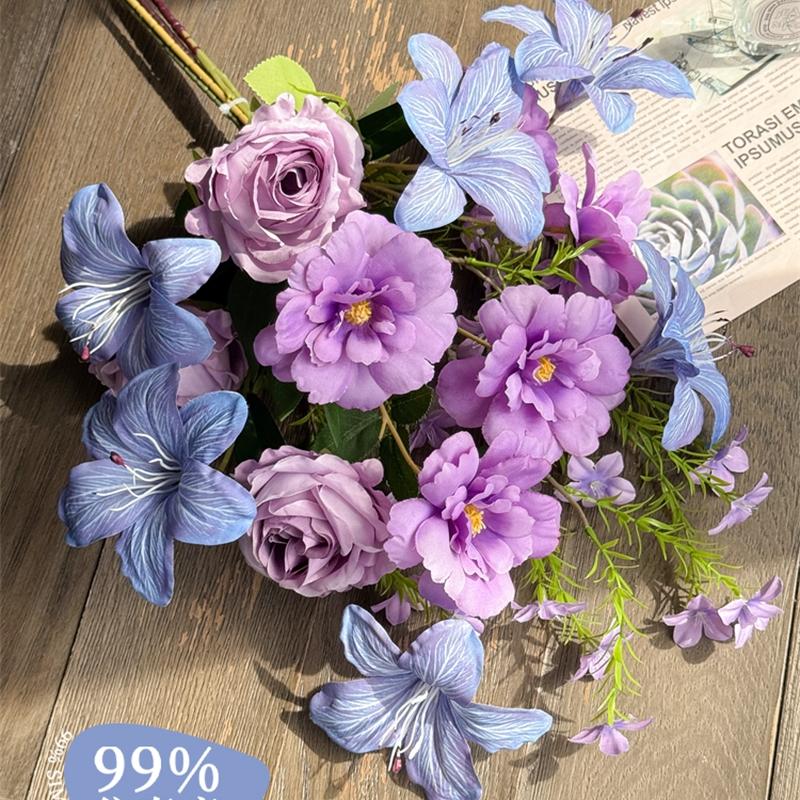 Französische Luxus-Kunstblumen Künstliche Simulierte Blumensträuße Hochwertige Realistische Foto-Requisiten Muttertag Hochzeitsdeko