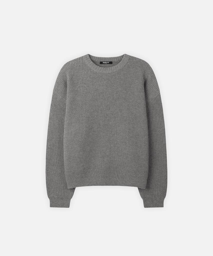 DRAW FIT Lambswool Hacci Round Knit [5Color] (Type A)