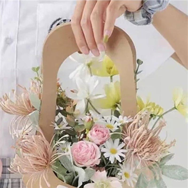 A74E-Krafts Paper Flower Gift Bags With Handles, Flower Shop