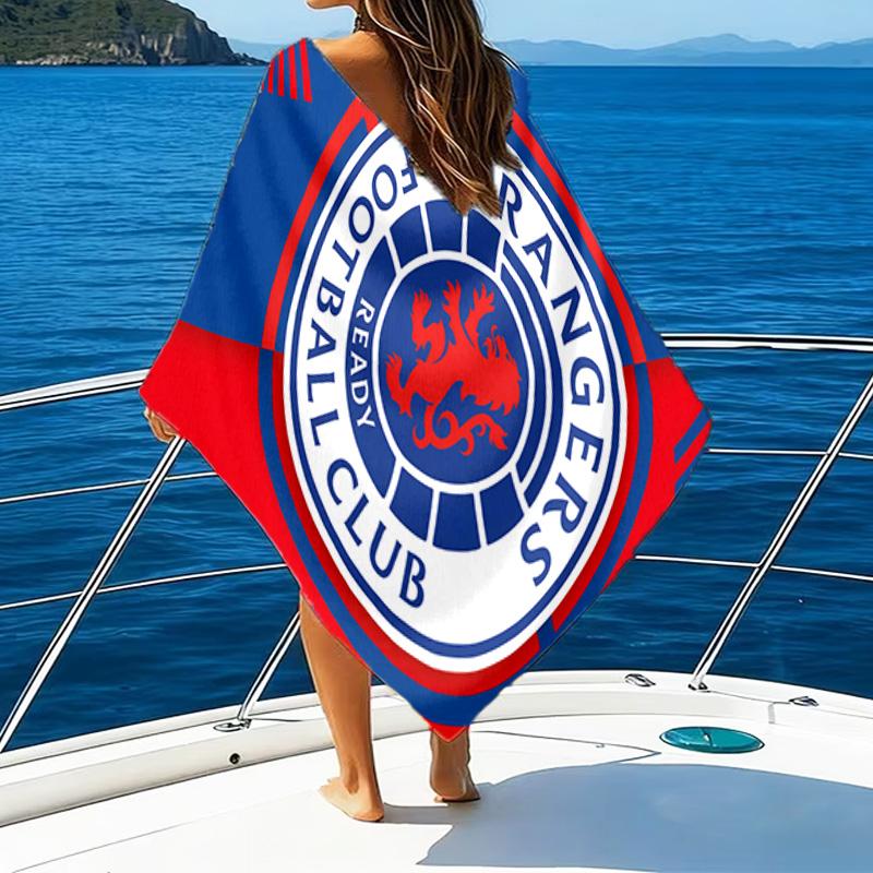 1pc Glasgow Rangers Beach Towel, Beach and Seaside Swimming Pool Equipment, Fashion Pattern, Rectangular, Travel Essentials