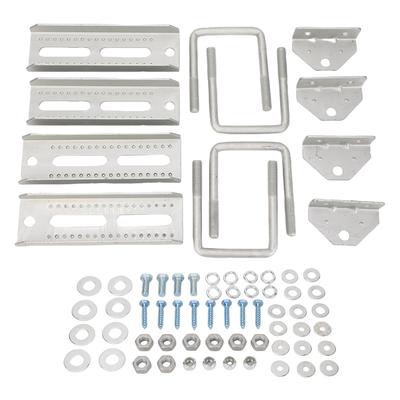 4Pcs Boat Trailer Bunk Brackets Kit 8in Galvanized Iron 2 Layer Crossmember Hardware Adjustable Height