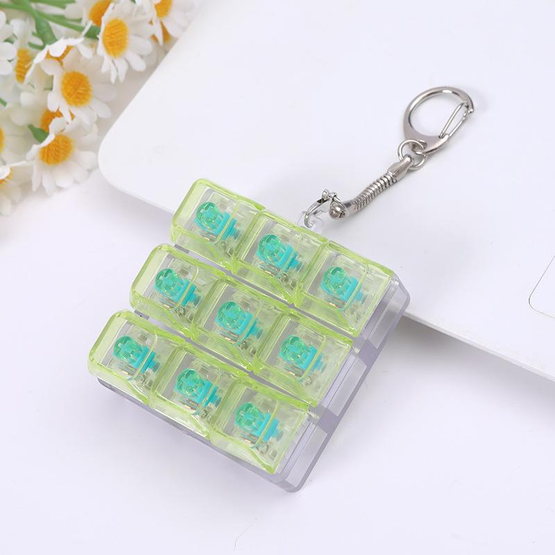 Creative 49 key LED Tetris Fingertip Pressing Keychain Adult Stress-relieving Finger Keyboard Game Key Chain Magic Toys Gift