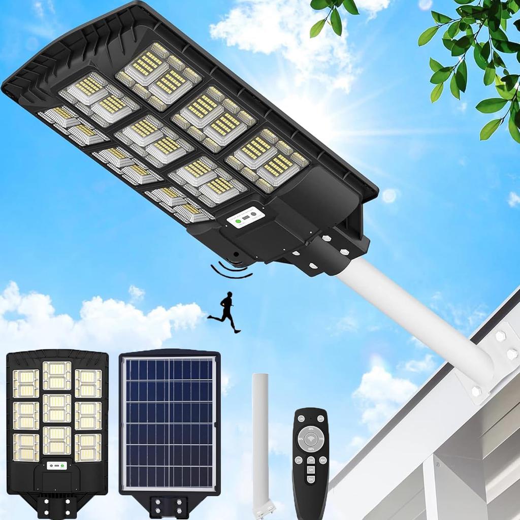 [1044 LEDs, Large, Super Bright] LED Solar Street Light, Outdoor, 1200W, 45,000LM, IP67 Waterproof, Sensor Light, Motion Sensor, Light Sensor, Ideal