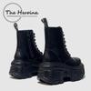 Vintage Punk Street Těžký průmysl Goth Metal Diablo Motorkářské boty Škrabka Platformové boty Krátké Jane boty Martin boots