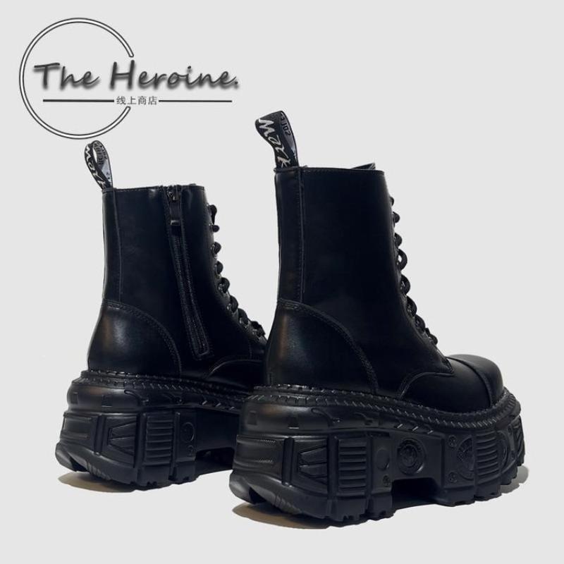 Vintage Punk Street Těžký průmysl Goth Metal Diablo Motorkářské boty Škrabka Platformové boty Krátké Jane boty Martin boots