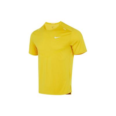 Camiseta Masculina de Treino Fitness com Gola Redonda, Manga Curta e Estampa de Logo Amarela CZ9185-709