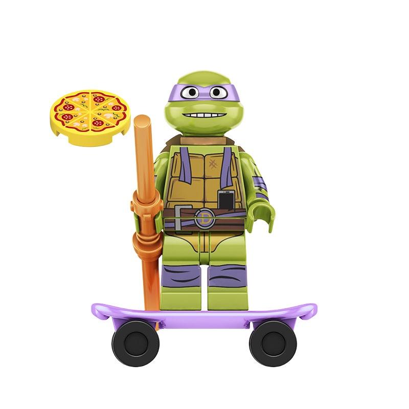 Children's Toy Kf6196 Ninja Turtle Da Vinci Building Blocks Abs Plastic Non-electric Diy