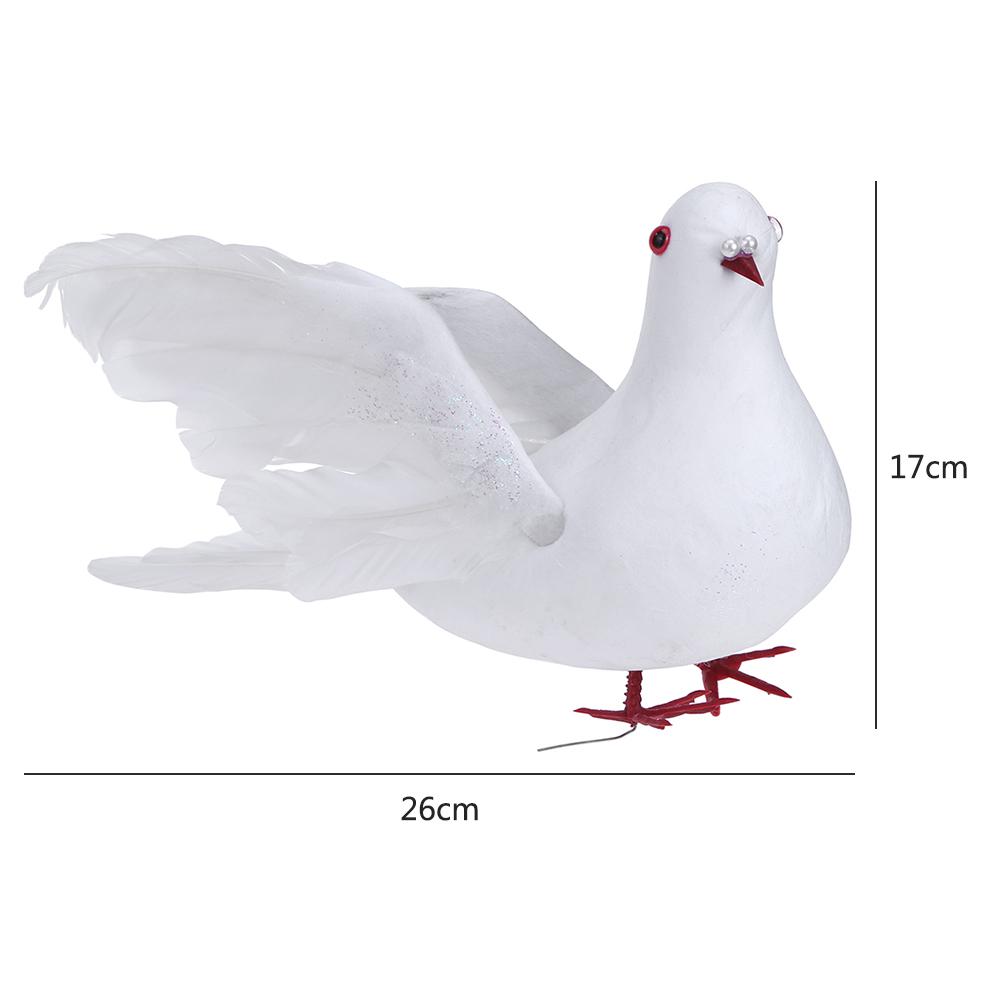 5-1pc  Artificial White Pigeon Foam Doves Peace Doves For Wedding Dec Birds Animal Decoration Pigeons Bird Crafts DIY Bird Decor