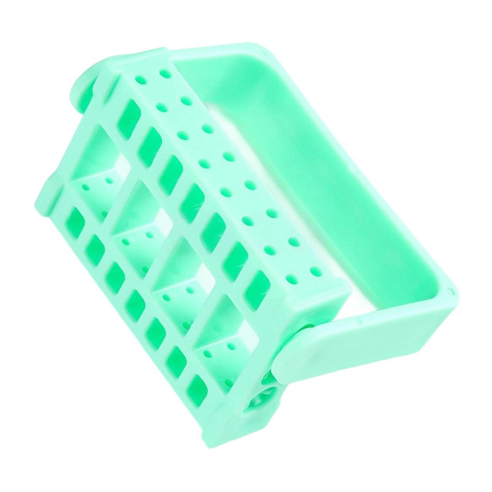 Прочный пластиковый держатель для фрез для маникюра настольный органайзер с многослотовым дизайном для хранения инструментов для нейл-арта зелёный 569₽