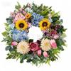 Easter Wreath Decor With Artificial Daisies Sunflowers Door Wall Hanging Home Party Decoration