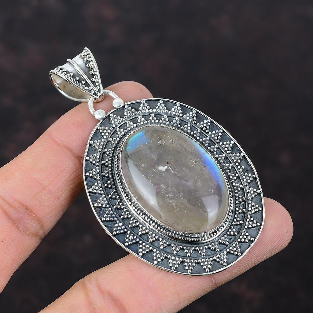 925 Sterling Silver Pendant Gemstone Pendant Unique Vintage Pendant Silver Jewelry Handmade Pendant Gift For Him