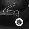 Vintage Viking Rune Compass Pendant Necklace for Men Stainless Steel Jewelry Gifts Collar Hombre Amulet Accessories
