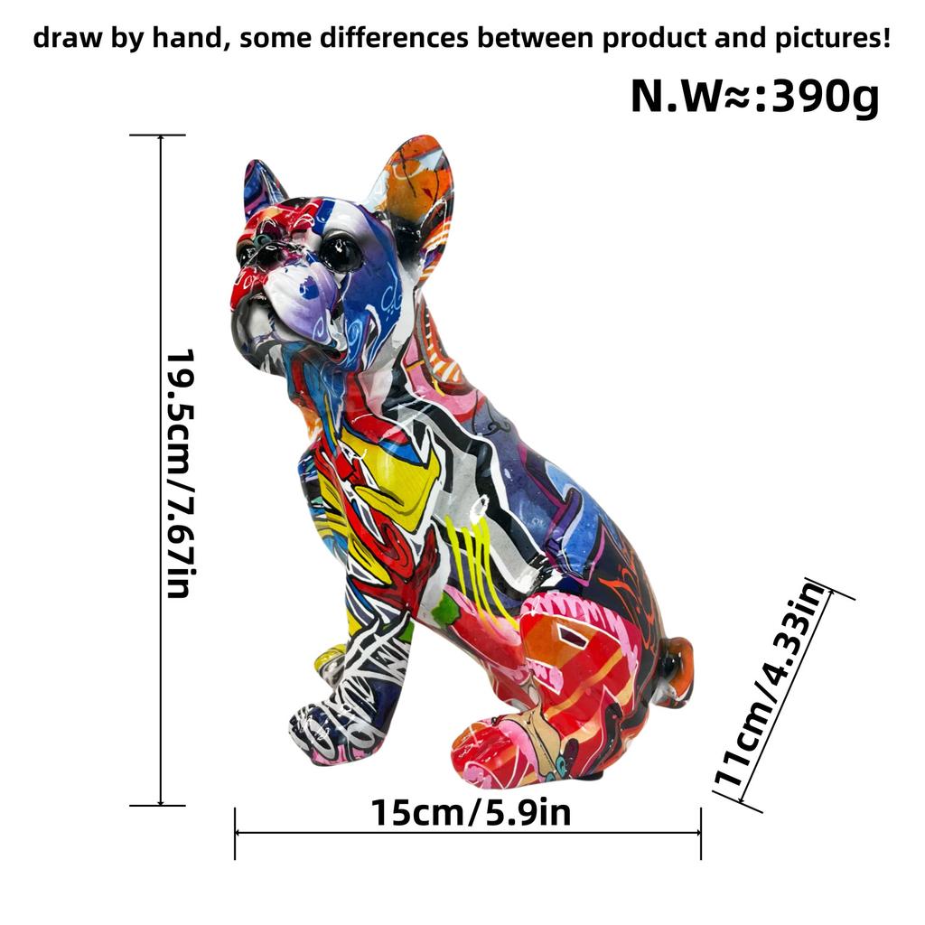 Kreative bunte Bulldogge Handwerk Home Dekorationen Wohnzimmer Büro Desktop Harz Tier Dekorationen