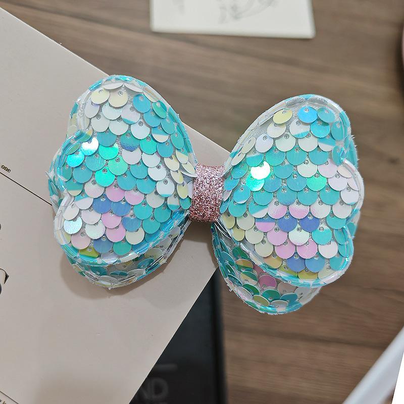 Sequin Bow Hair Clips Sparkly Princess Hair Pins for Flower Girls Wedding Banquet Daily Hair Decor