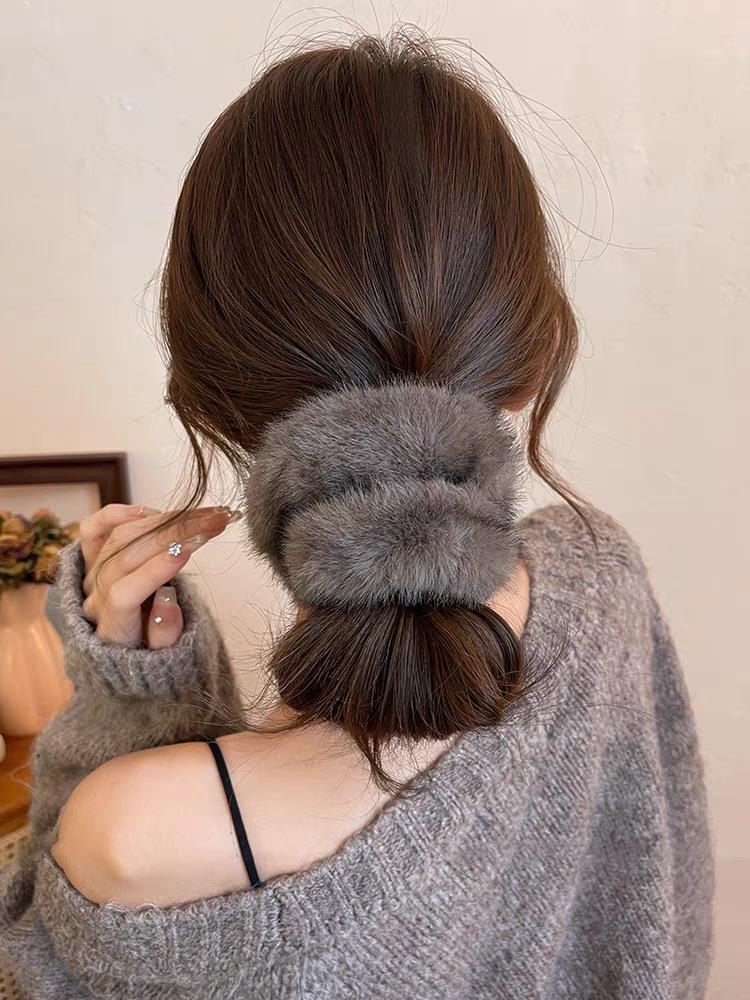 New 2025 Women's Leopard Print Double Layer Elastic Hair Tie Scrunchie Bun/Ponytail Holder