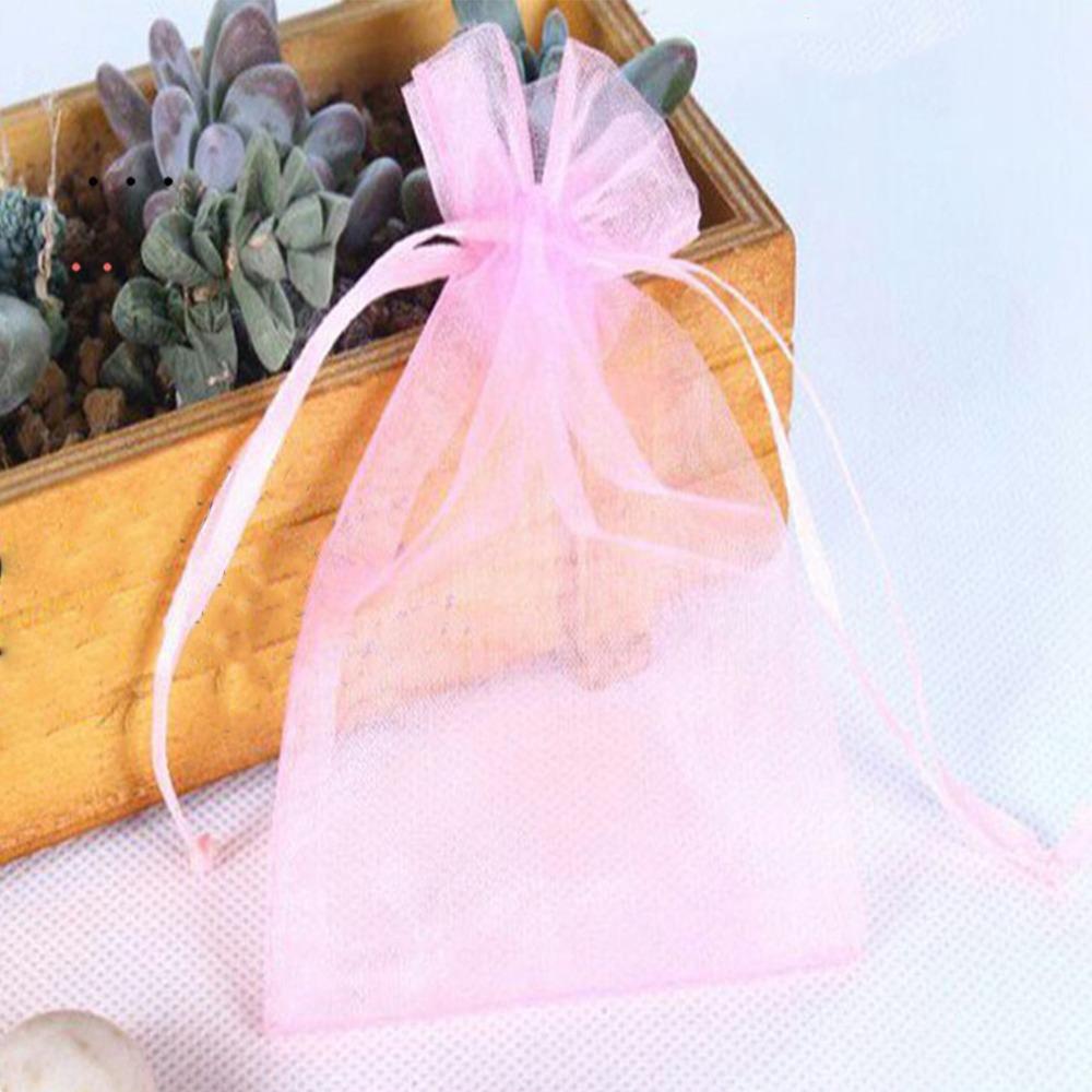100Pcs with Drawstring Fruit Protection Bags Organza Anti-Bird Netting  Wedding Gift
