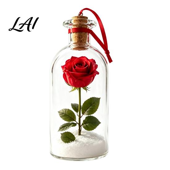 Glass Snow Decoration Recordable Christmas Message in A Bottle Voice Recording Holiday Keepsake with Exchange Gift Ideas Playback Cork Snowy