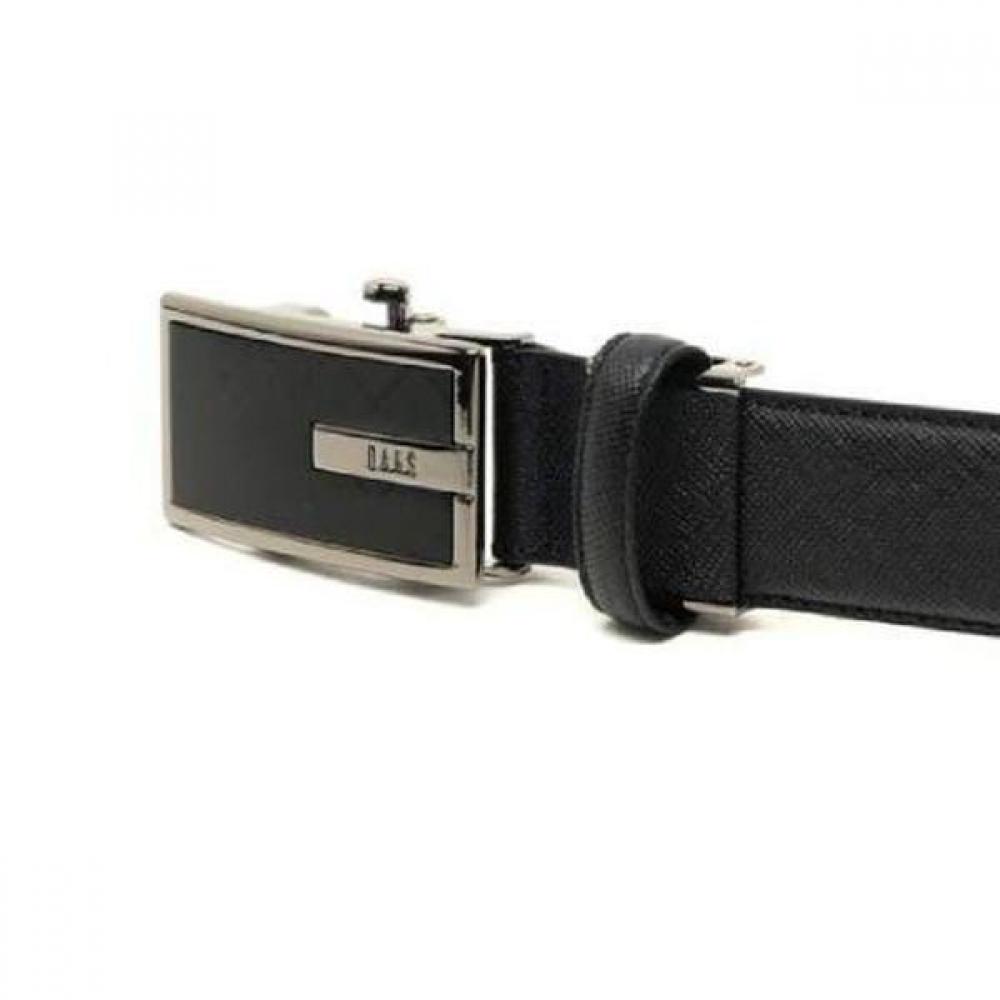 Daks Black Check Pattern Silver Point Leather Automatic Belt Dbbe3e761bk