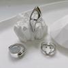 925 Sterling Silver Rings For Women Trendy Fashion O White Stone Hug Hollowout Shape Handmade Couple Jelwery For Party Gift