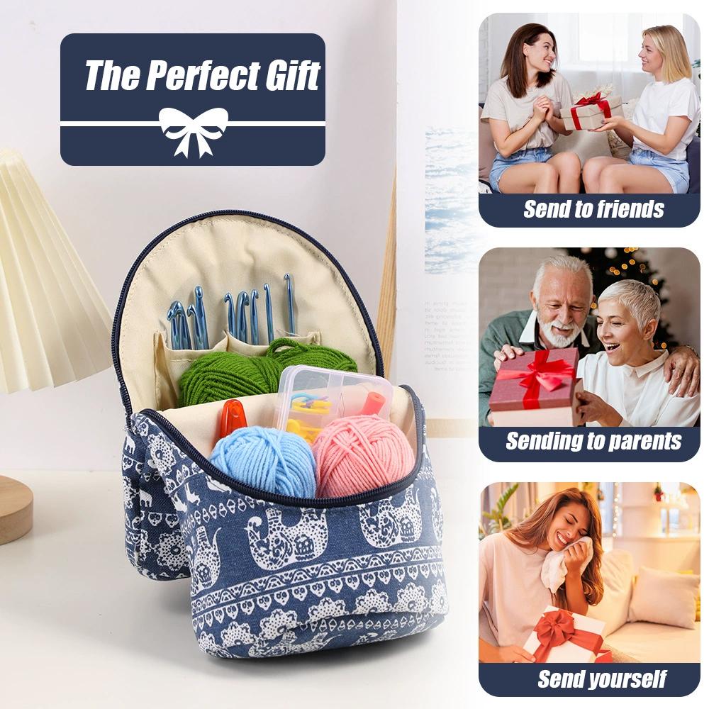 DIY Multifunctional Yarn Storage Organizer – Magnetic Crochet Hook Bag for Weaving Tools & Craft Supplies