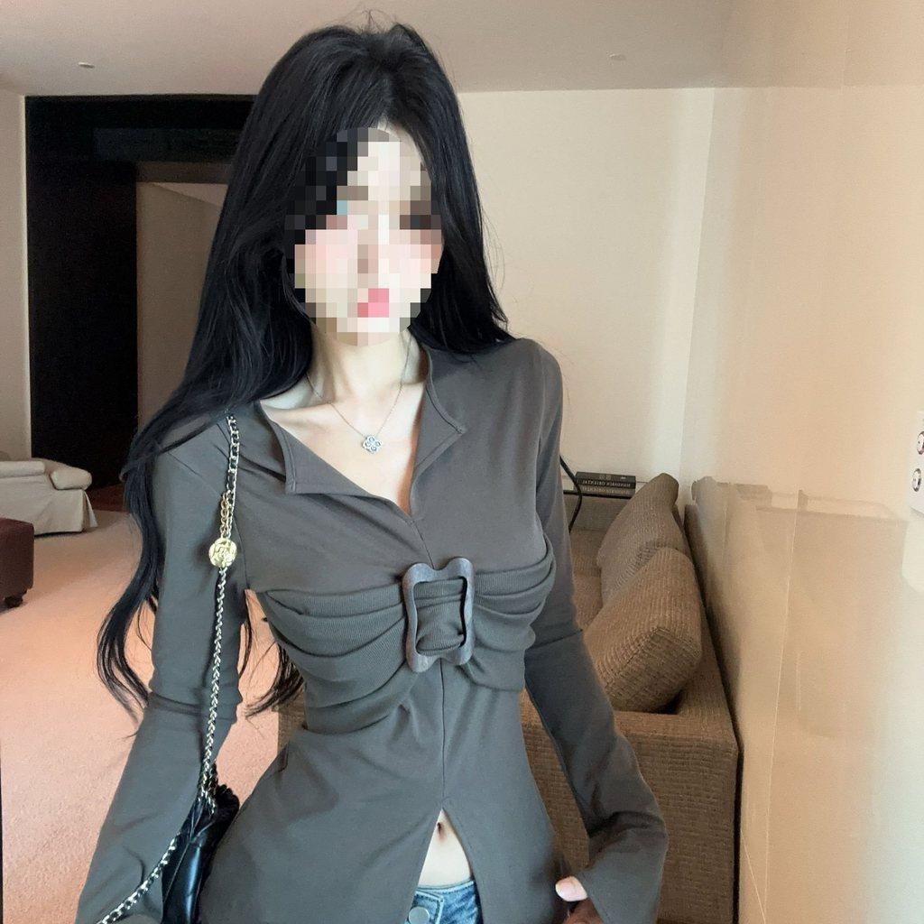 Oversize Vneck Tshirt For Women With Embroidery And Raglan Sleeves For Fall Winter Fashion