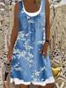 Fashionable Fake Two Denim Printed Casual Dresses